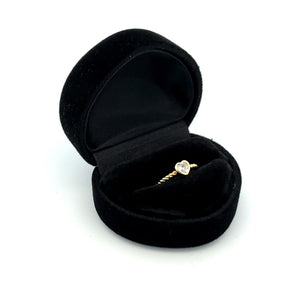 
                
                    Load image into Gallery viewer, 14K Gold-Plated Rope Ring with Clear CZ Heart for Girls
                
            