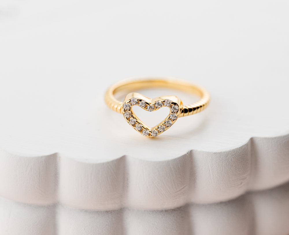 Little Girls 14k Gold-Plated Heart Baby Ring