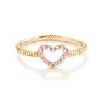 Little Girls 14k Gold-Plated Pink CZ Heart Baby Ring