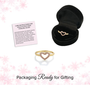 Little Girls 14k Gold-Plated Pink CZ Heart Baby Ring