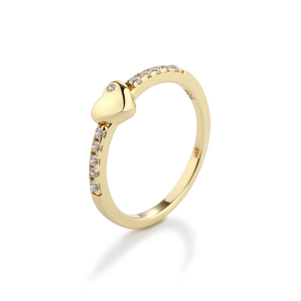 Little Girls Gold-Plated Puff Heart Ring for Little Girls