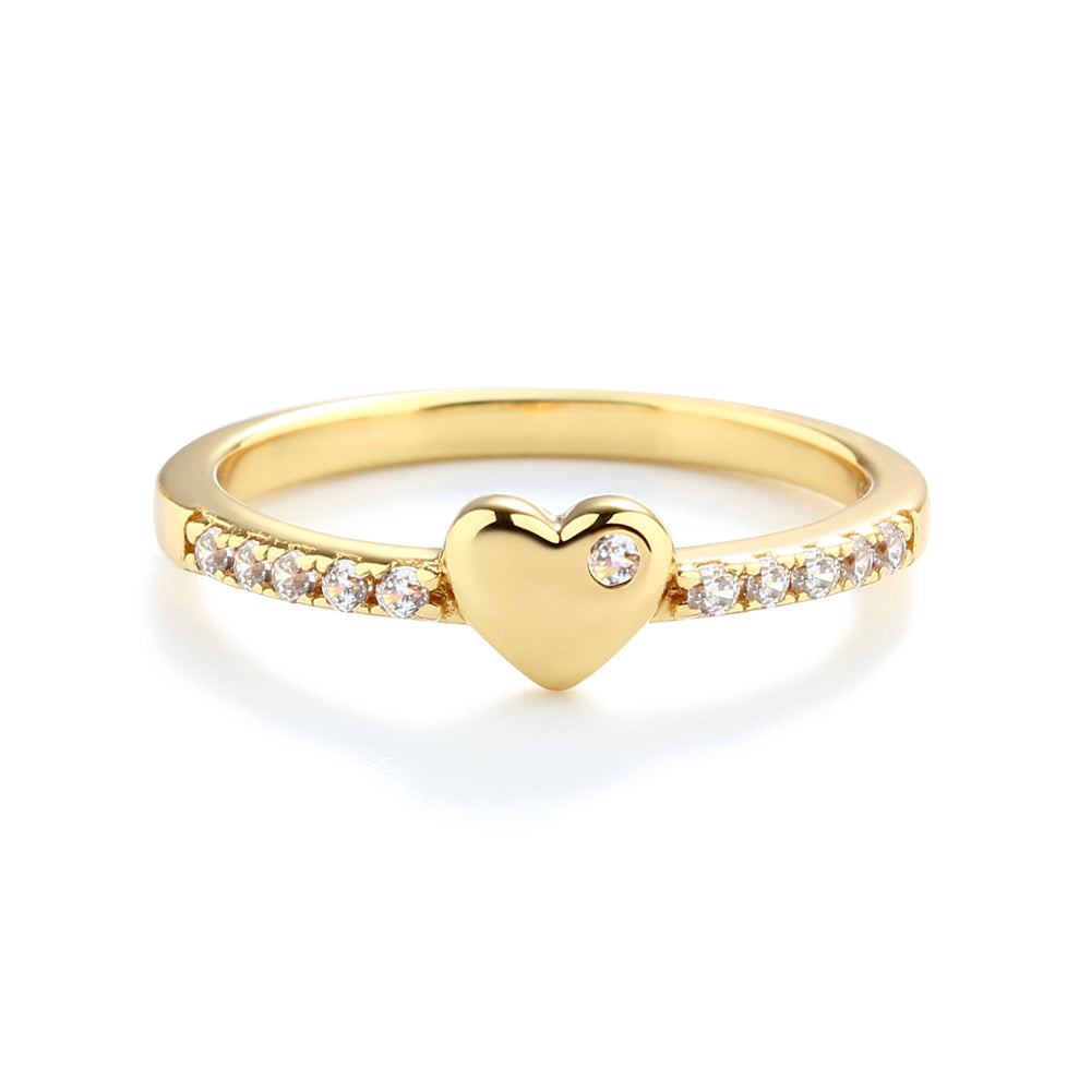 Little Girls Gold-Plated Puff Heart Ring for Little Girls