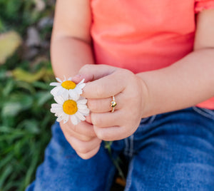 Little Girls Gold-Plated Puff Heart Ring for Little Girls