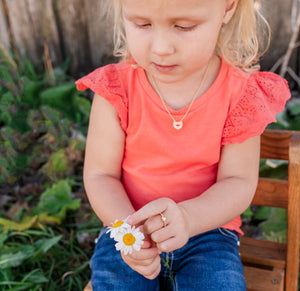 Little Girls Gold-Plated Puff Heart Ring for Little Girls