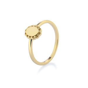 Personalized 14K Gold Plated Scalloped Oval Baby Ring with FREE Personalization