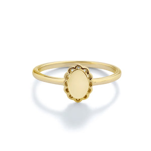 Personalized 14K Gold Plated Scalloped Oval Baby Ring with FREE Personalization