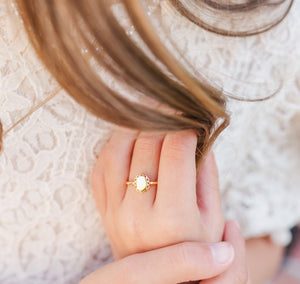 Personalized 14K Gold Plated Scalloped Oval Baby Ring with FREE Personalization