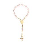 14K Gold-Plated Pink Baby Rosary Baptism Gift