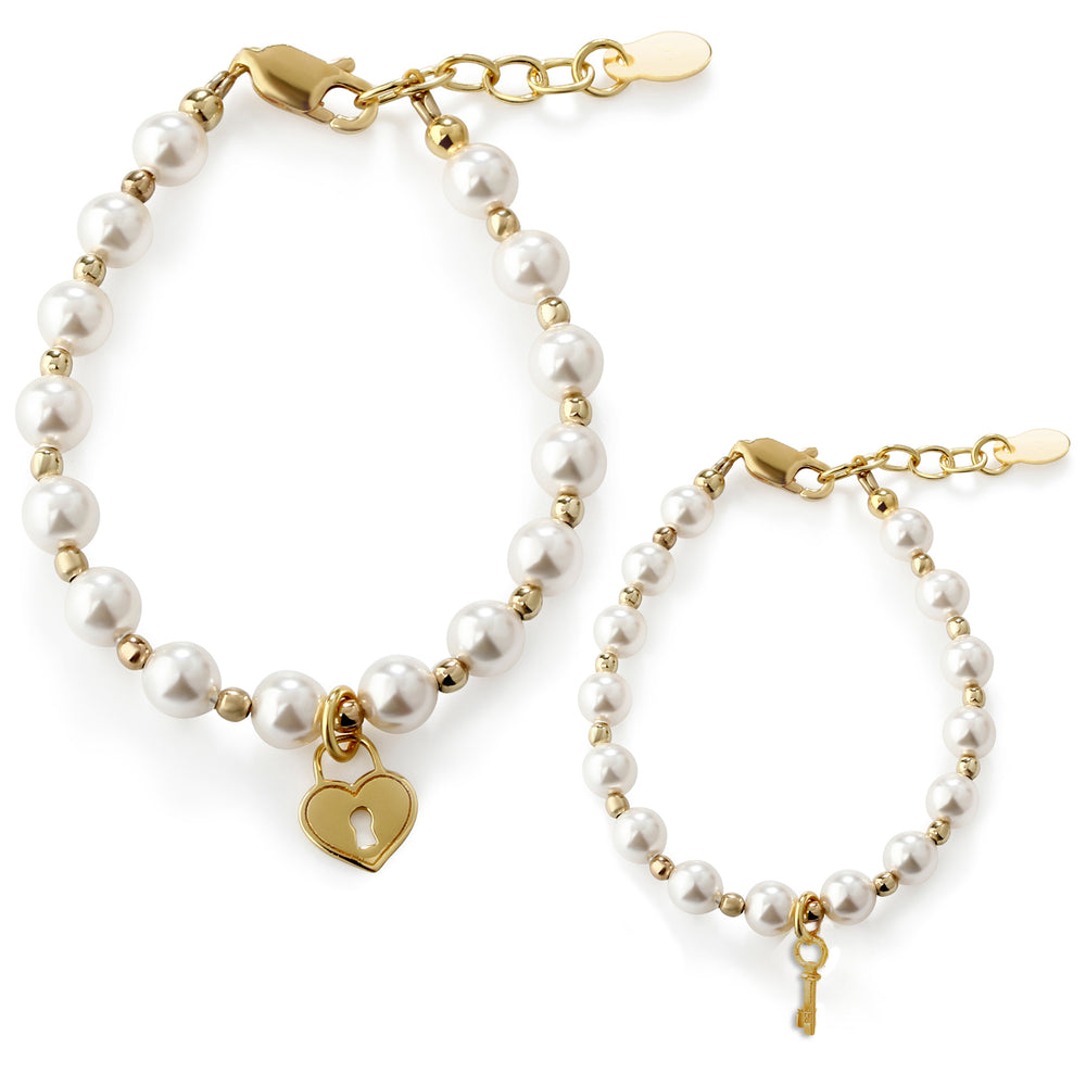 14K Gold-Plated Mom and Me Bracelet Set for Babies, Toddlers & Girls