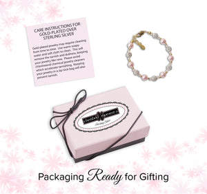 Gold-Plated Pink Pearl Bracelet gift box