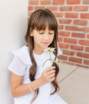 Children's 14K Gold-Plated Cross Baby Bracelet with Pearls