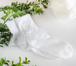 Girls White Sock with Cross for First Communion