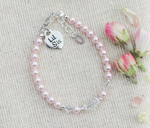 Sterling Silver Pink Little Sister Bracelet - Cherished Moments Jewelry