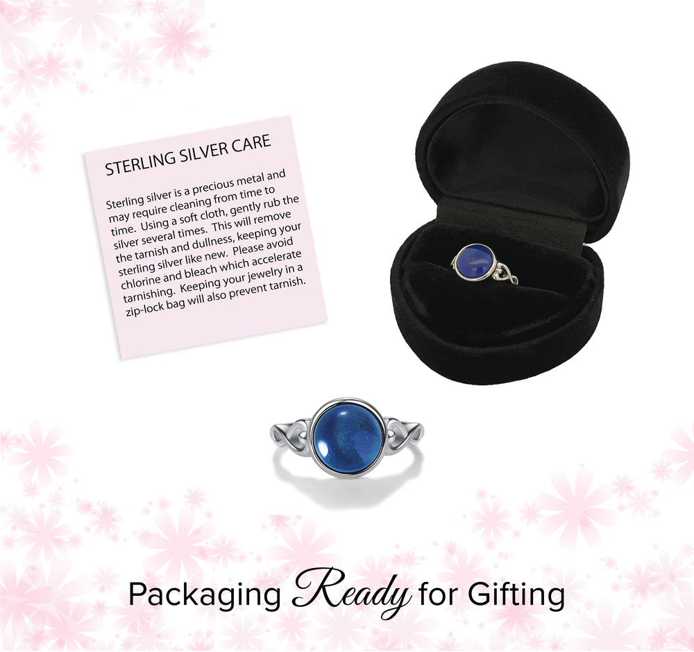 Sterling Silver Girl's Mood Ring (Round)