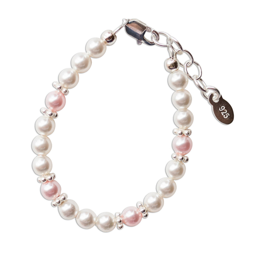 Sterling Silver New Arrival Baby Bracelet Gift-Pink Pearl