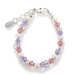 Sterling Silver Bracelet with Purple and Pink Accents for Kids - Cherished Moments Jewelry