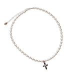 Pearl Cross Necklace for Baptism or Communion