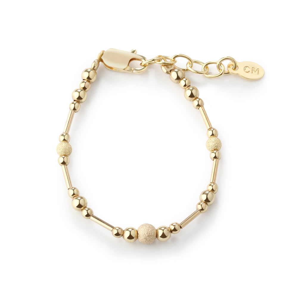 Girls 14K Gold-Plated Bracelet with Stardust Beads, Matching Mom and Me