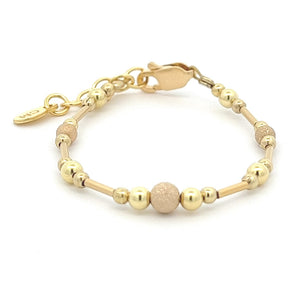 
                
                    Load image into Gallery viewer, Little Girls 14K Gold-Plated Bracelet with Stardust Beads for Kids or Baby Gift
                
            