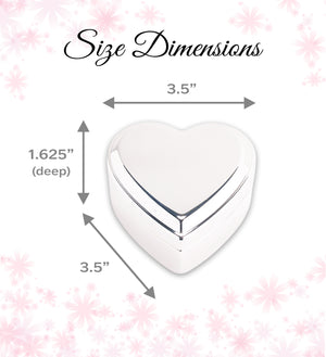 Custom Silver Heart Dance Jewelry Box with Engraving for Girls