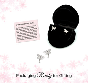 
                
                    Load image into Gallery viewer, Sterling Silver Kid&amp;#39;s Dragonfly Earrings
                
            