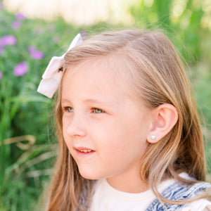 Sterling Silver Child's White Freshwater Pearl Earrings