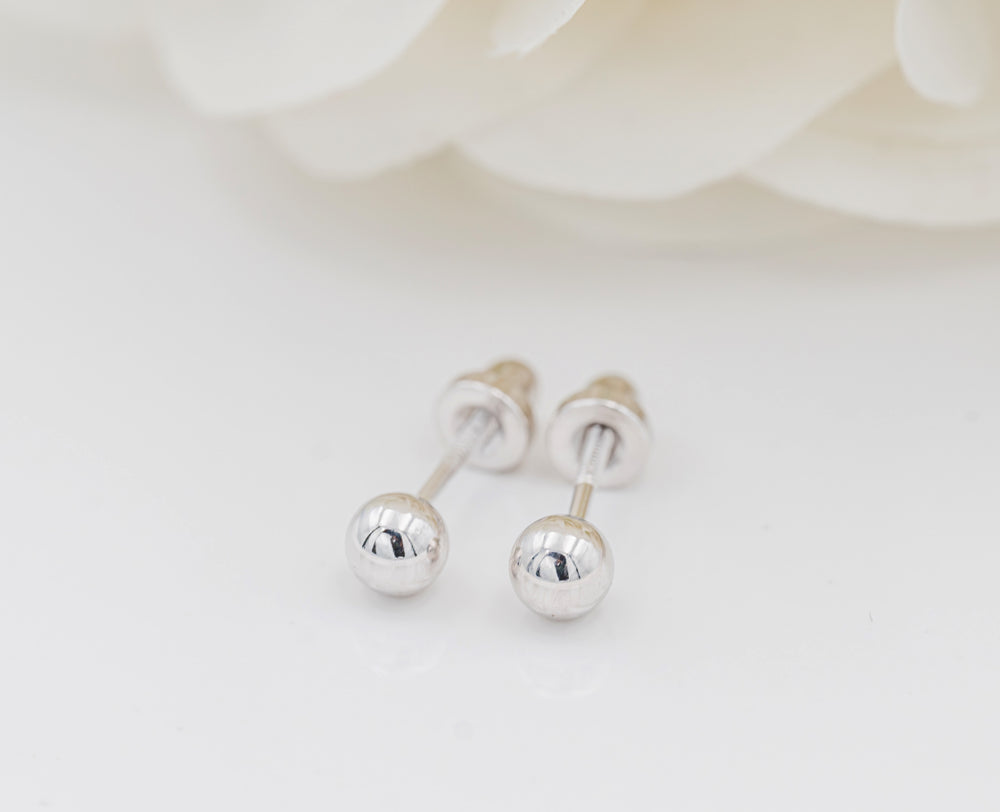 Sterling Silver Silver Ball Stud Earrings