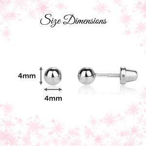 Sterling Silver Silver Ball Stud Earrings