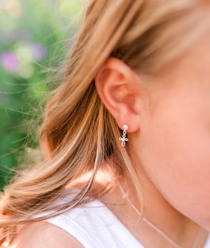 Little girl Cross Earrings for Baptism