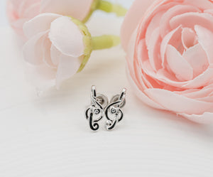 Sterling Silver Girl's Music Note Earrings