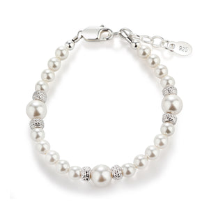 Sophia - Sterling Silver Pearl Bracelet for Little Girls