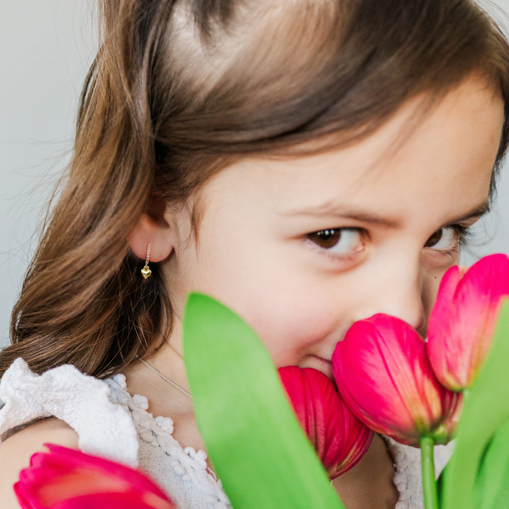 Toddler Huggie Hoop Earrings with Heart