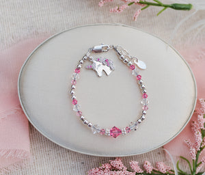 SALE! Unicorn (Pink) - Sterling Silver Unicorn Bracelet for Little Girls - Cherished Moments Jewelry