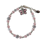 Wrenley - Sterling Silver Pink Butterfly Bracelet for Babies, Toddlers and Little Girls