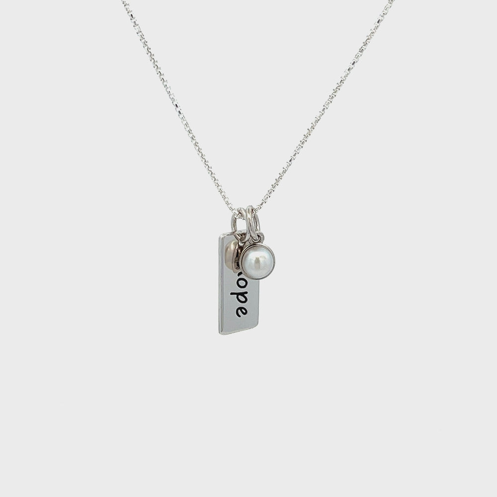 
                
                    Load and play video in Gallery viewer, Sterling Silver Hope Necklace for Girls
                
            