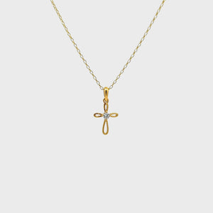 
                
                    Load and play video in Gallery viewer, 14K Gold-Plated Children&amp;#39;s Cross Necklace for Girls
                
            