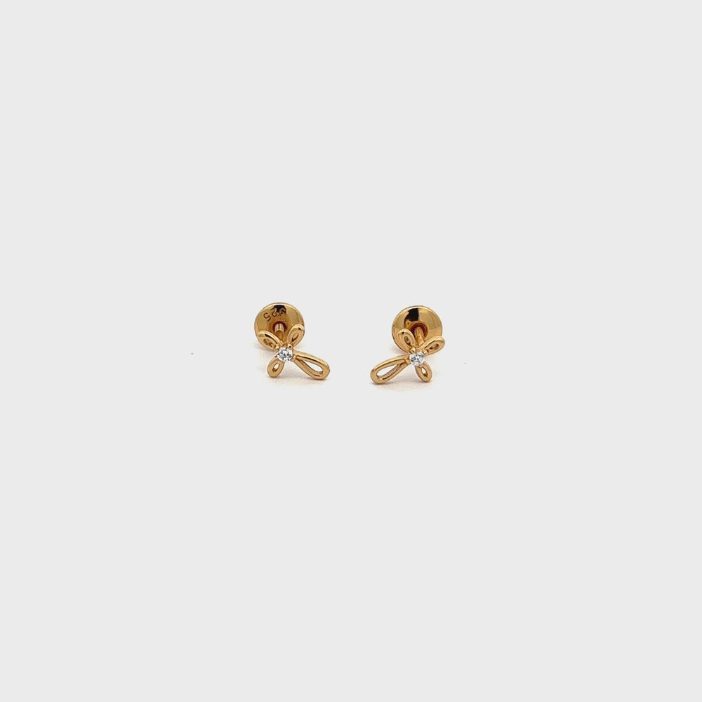 
                
                    Load and play video in Gallery viewer, 14K Gold-Plated Infinity Cross Earrings for Baptism or Communion
                
            