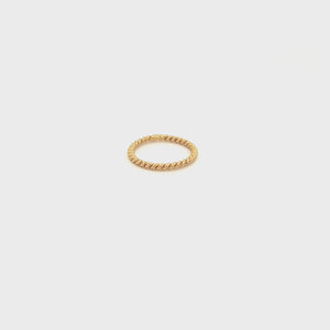 
                
                    Load and play video in Gallery viewer, Gold-Plated Twisted Rope Baby Ring for Girls
                
            