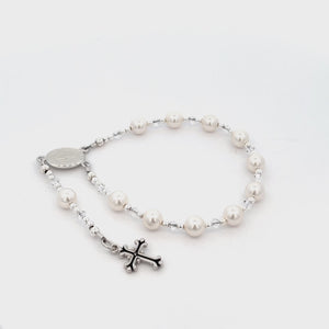 
                
                    Load and play video in Gallery viewer, Sterling Silver White Baby Rosary Baptism Gift
                
            