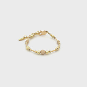 
                
                    Load and play video in Gallery viewer, Reese - Girls 14K Gold-Plated Bracelet with Stardust Beads, Matching Mom and Me
                
            