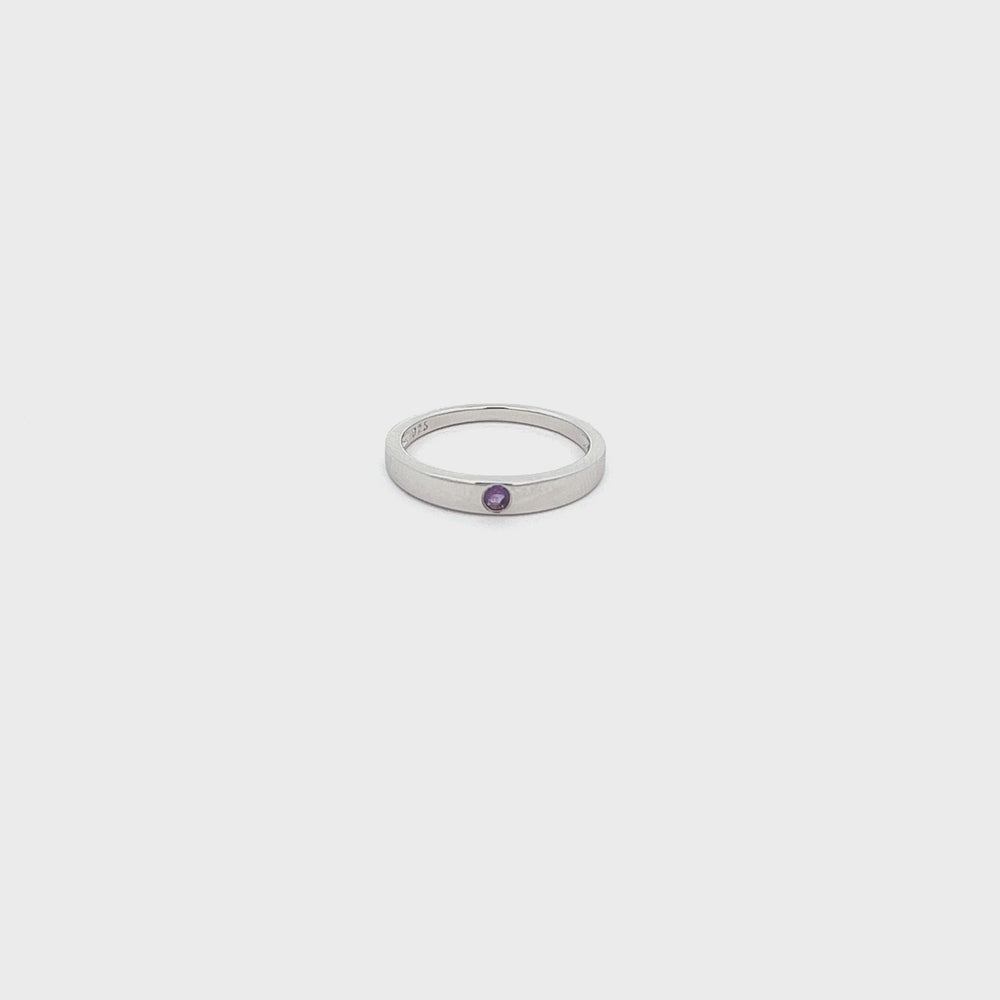 
                
                    Load and play video in Gallery viewer, Timeless Sterling Silver Baby Ring with Genuine Amethyst
                
            