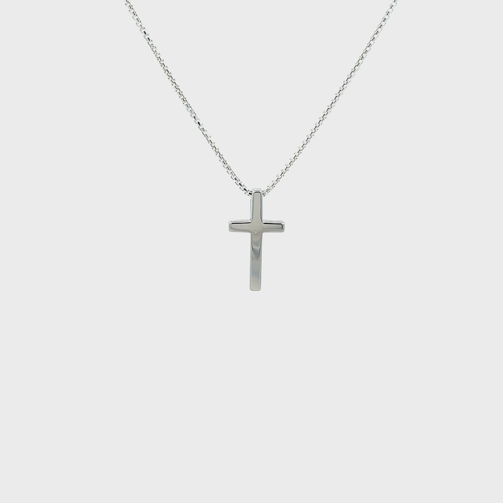 
                
                    Load and play video in Gallery viewer, Children&amp;#39;s Sterling Silver Dainty Cross Charm Necklace for First Communion or Confirmation Gifts for Girls, Kids 1st Holy Communion Necklace
                
            