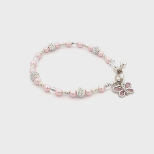 
                
                    Load and play video in Gallery viewer, Wrenley - Sterling Silver Pink Butterfly Bracelet for Babies, Toddlers and Little Girls
                
            