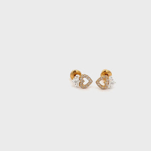 
                
                    Load and play video in Gallery viewer, 14K Gold and Sterling Silver Princess Tiara Earrings (GPE-Tiara Hearts)
                
            