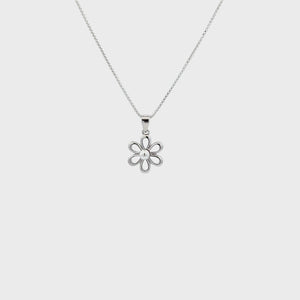 
                
                    Load and play video in Gallery viewer, Sterling Silver Daisy Necklace with White Pearl for Girls
                
            