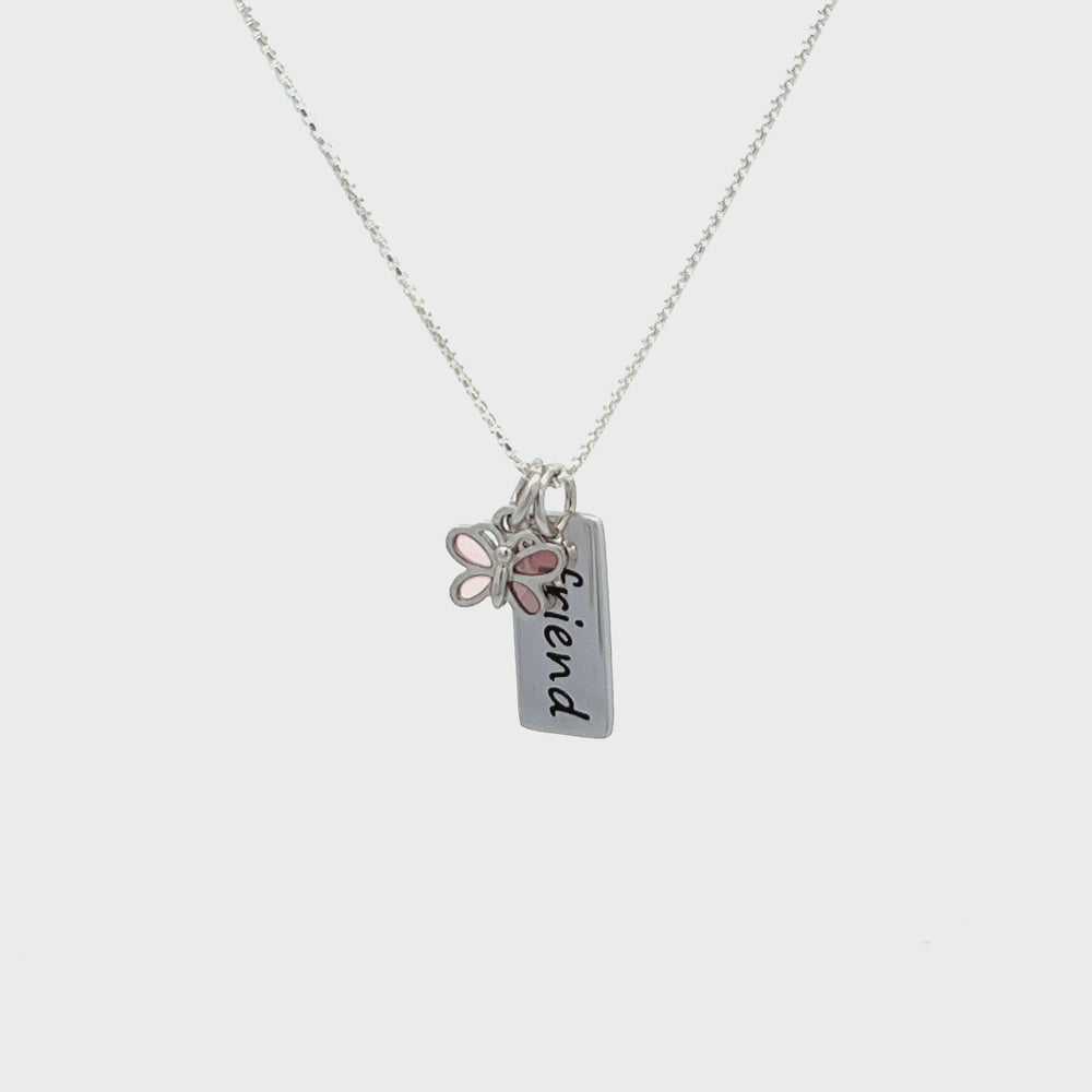 
                
                    Load and play video in Gallery viewer, Sterling Silver Friend Necklace for Kids
                
            