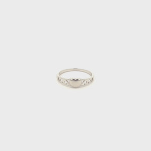 
                
                    Load and play video in Gallery viewer, Sterling Silver Baby Ring with Heart Embellishment for Girls
                
            