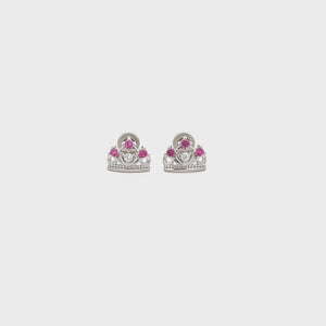 
                
                    Load and play video in Gallery viewer, Sterling Silver Princess Tiara Earrings with Screw Backs
                
            