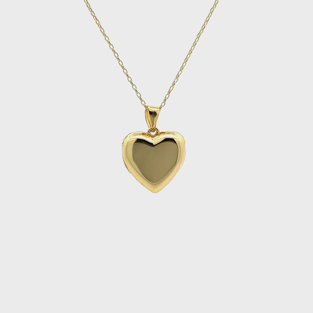 
                
                    Load and play video in Gallery viewer, 14K Gold-Plated Children&amp;#39;s Personalized Heart Locket Necklace
                
            
