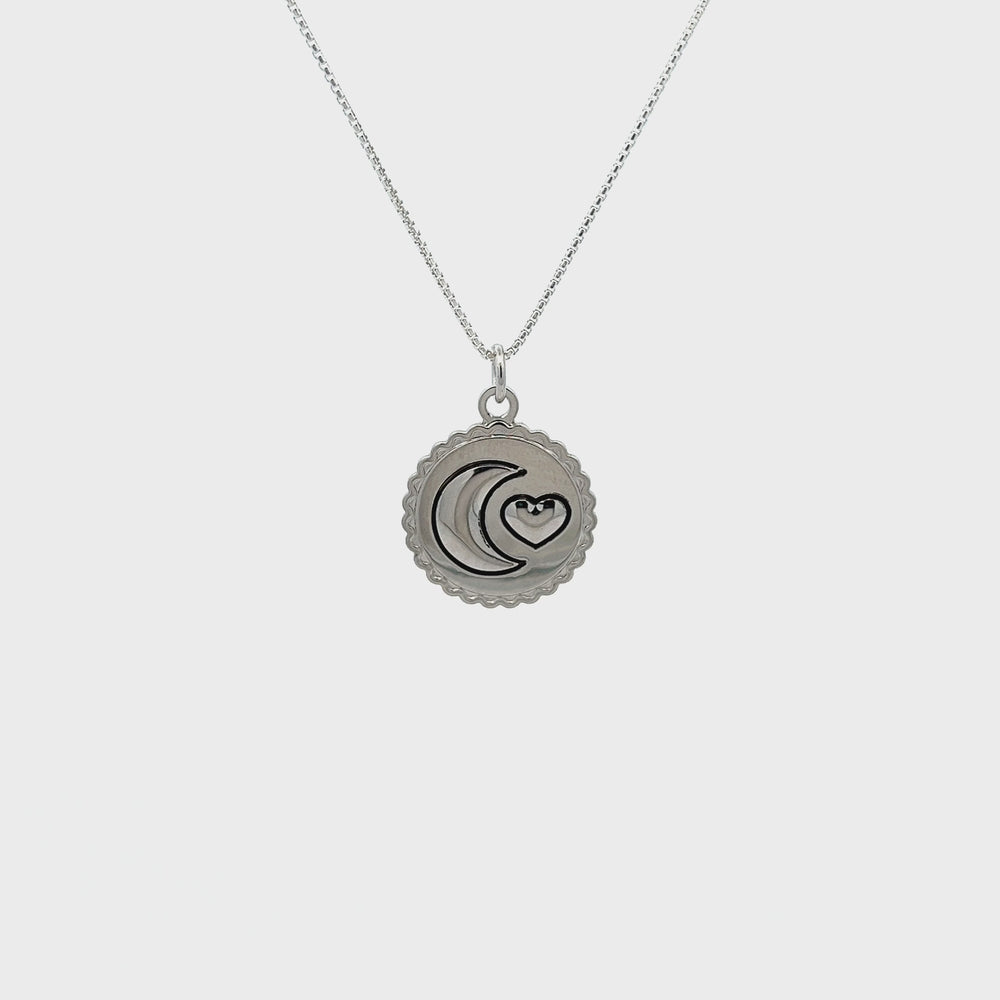 
                
                    Load and play video in Gallery viewer, Sterling Silver I Love You to the Moon and Back Necklace for Kids
                
            